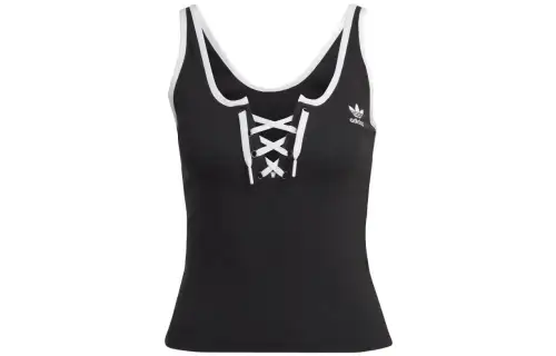 Adidas Originals Clover Spice Bandage Collection Tank Tops Women's Black Thin Straight Fit
