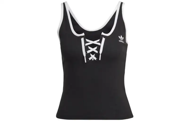 Adidas Originals Clover Spice Bandage Collection Tank Tops Women's Black Thin Straight Fit