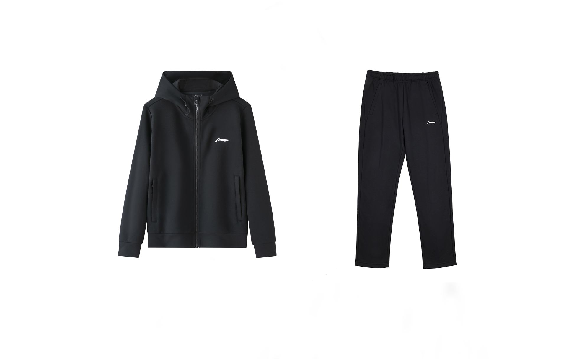 Li Ning Casual Sportswear Men’s Set Black+Black Hooded Moderate
