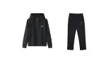 Li Ning Casual Sportswear Men's Set Black+Black Hooded Moderate