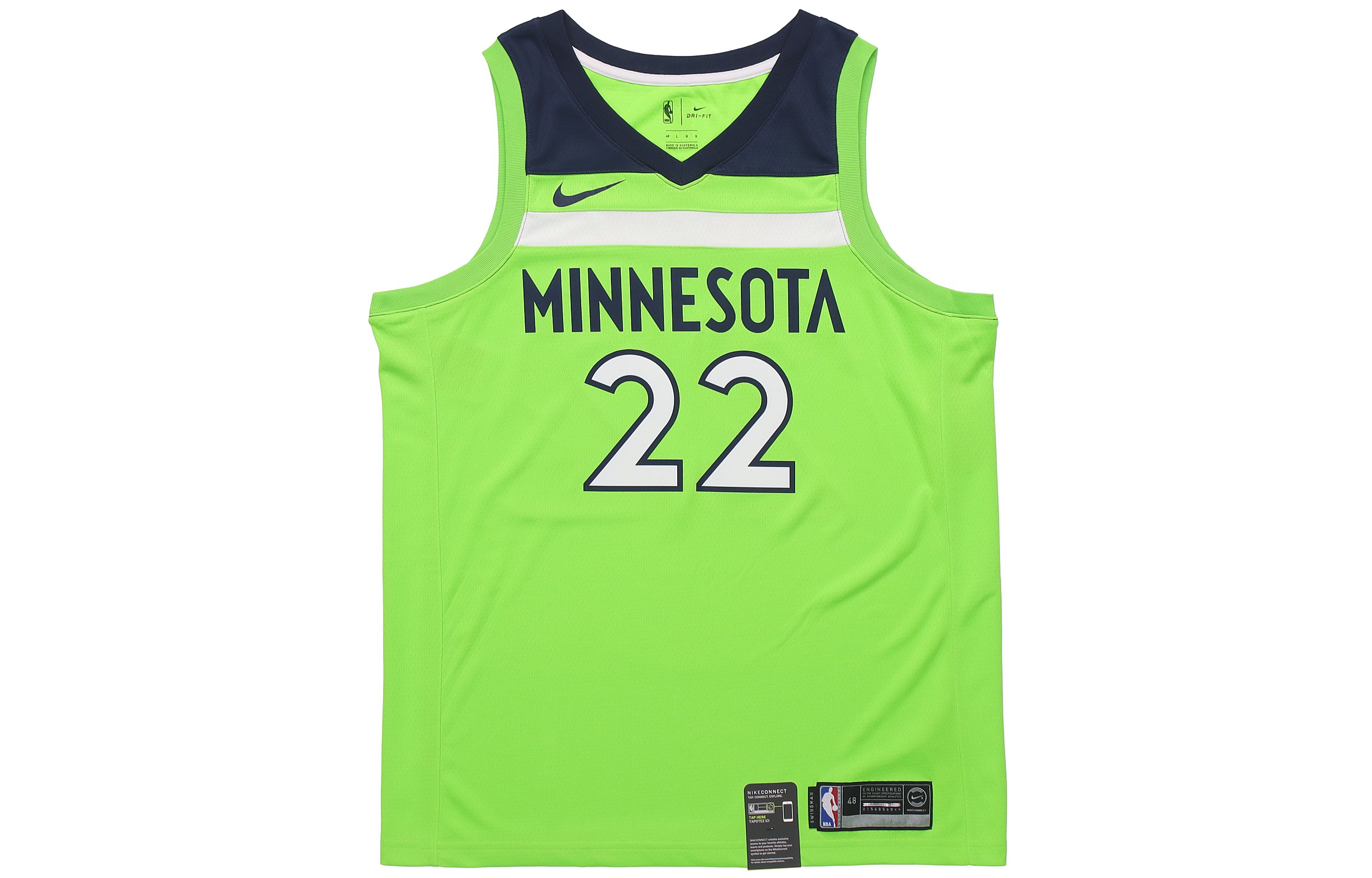 Nike NBA training jersey SW fan version Minnesota Timberwolves Wiggins No. 22 basketball vest men's green