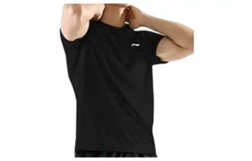 Li Ning Casual Sportswear Men's Black Crew Neck Moderate