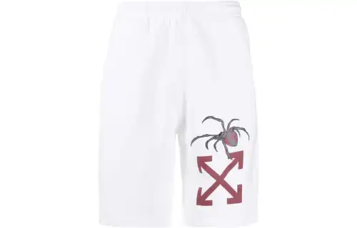 OFF WHITE Casual Shorts Men's White Moderate