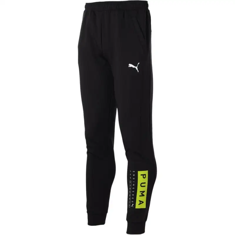 PUMA Casual Pants Men's Black Moderate Cuffed Pants
