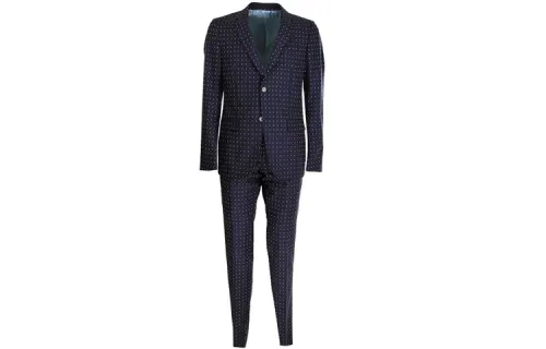GUCCI Business Suits Men's Set Blue V Neck Moderate