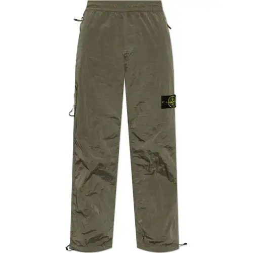 STONE ISLAND Logo Patch Elastic Waist Trousers