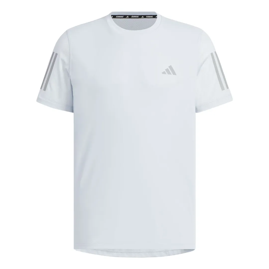 Adidas Own The Run Climacool COOLER Running T Shirt Men's Light Blue/Dark Silver Gray
