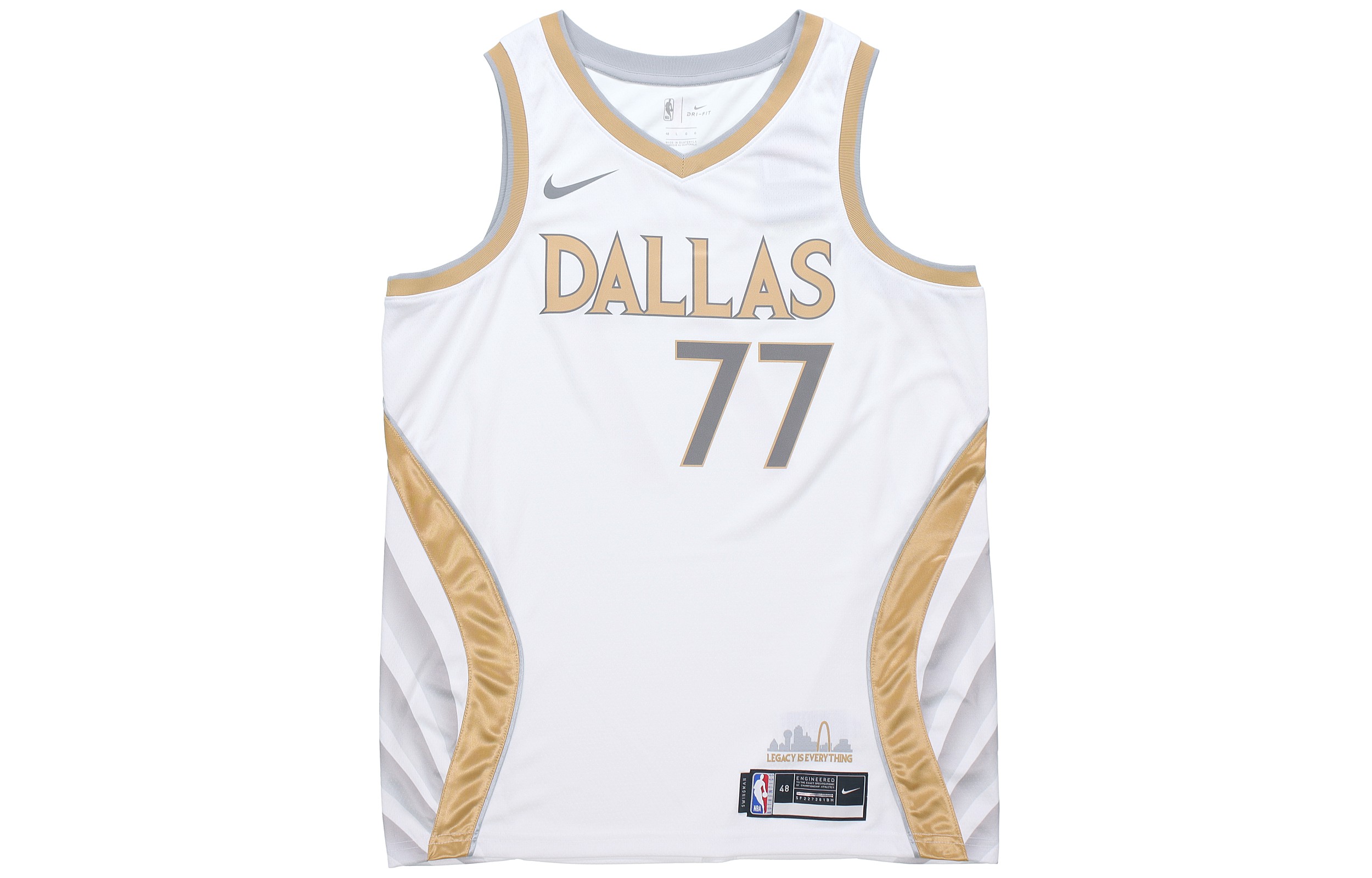 Nike NBA basketball jersey SW fan version 20-21 season Doncic Mavericks Luka Doncic No. 77 basketball vest men's white