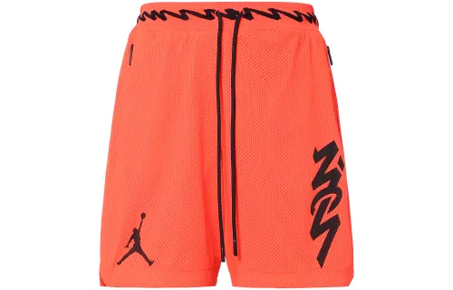 Jordan Dri-FIT Zion Mesh Basketball Letter Print Quick-Drying Breathable Shorts Men's Red