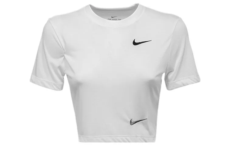 Nike Crop Tops Women's White Crew Neck Moderate