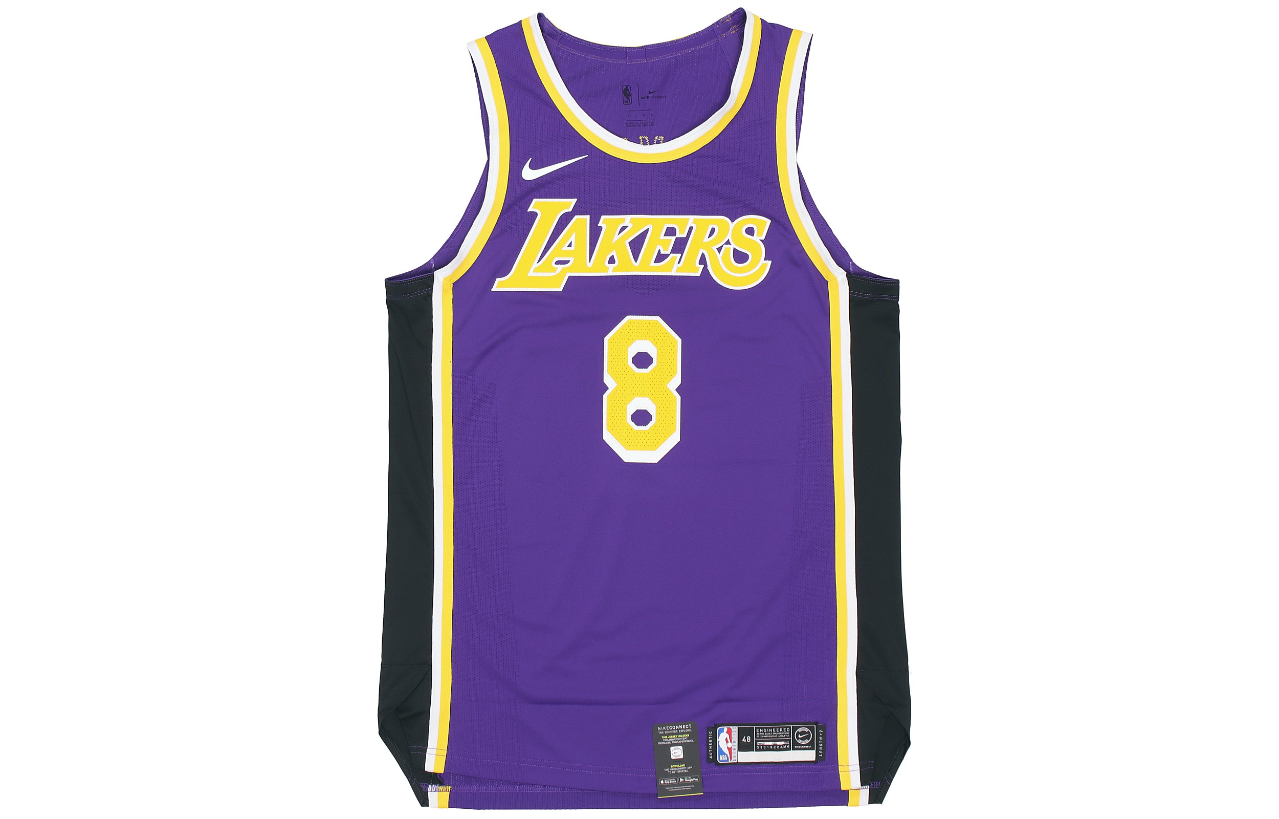 Nike NBA AU Player Edition Kobe Bryant Los Angeles Lakers No. 8 Sports Loose Straight Basketball Vest Men's Purple