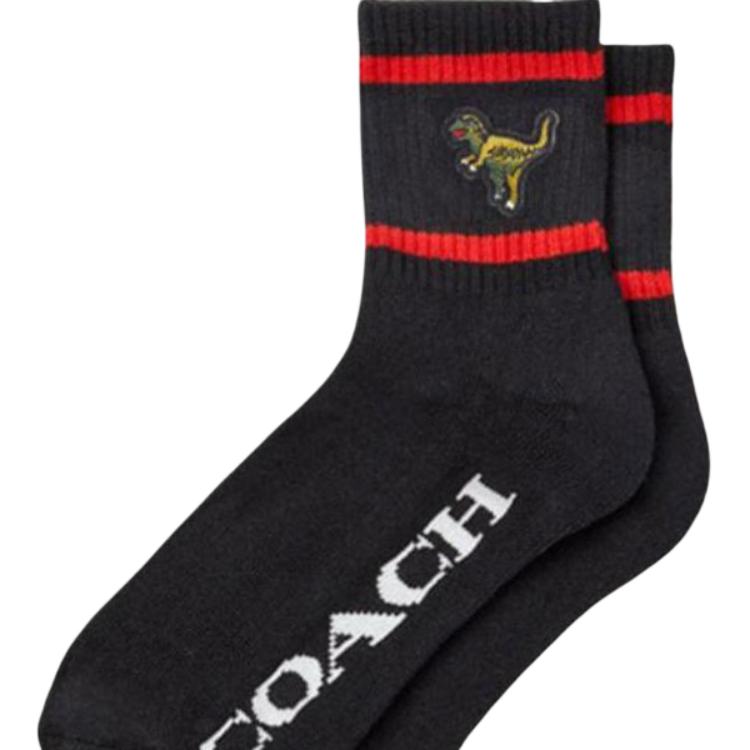 COACH SS25 Crew Socks Unisex Black
