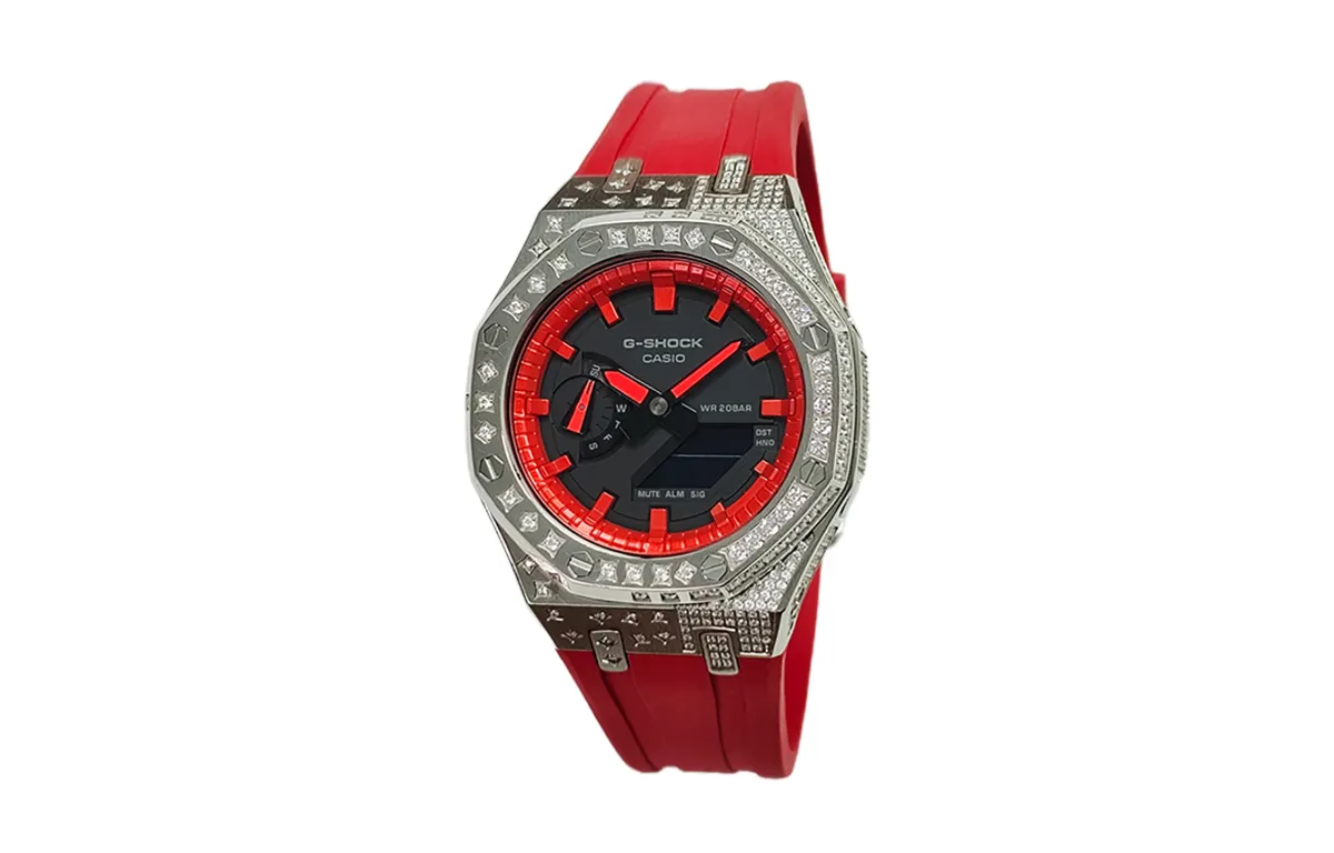 CASIO Custom Collection Electronic Movement Fluoroelastomer Strap Watch Men's Watches Black Dial