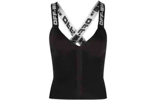 OFF-WHITE logo-strap vest top