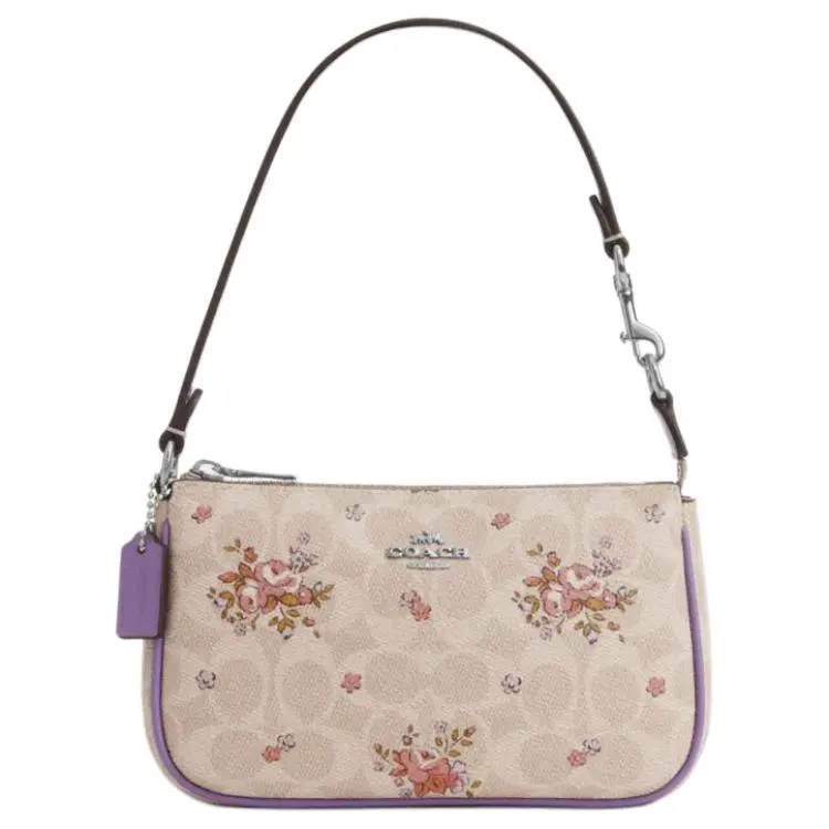 COACH Nolita Artificial Leather One Shoulder Handbag Small Women's Sand Yellow & Mixed Color