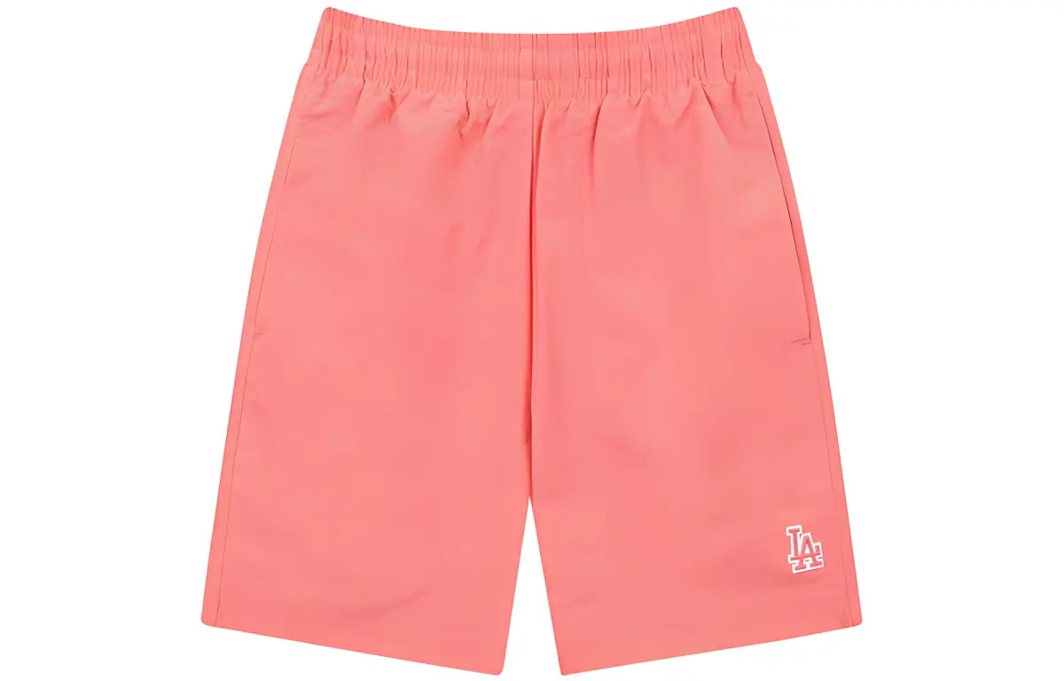 MLB Casual Shorts Unisex Coral Powder Moderate Straight Fit Pants