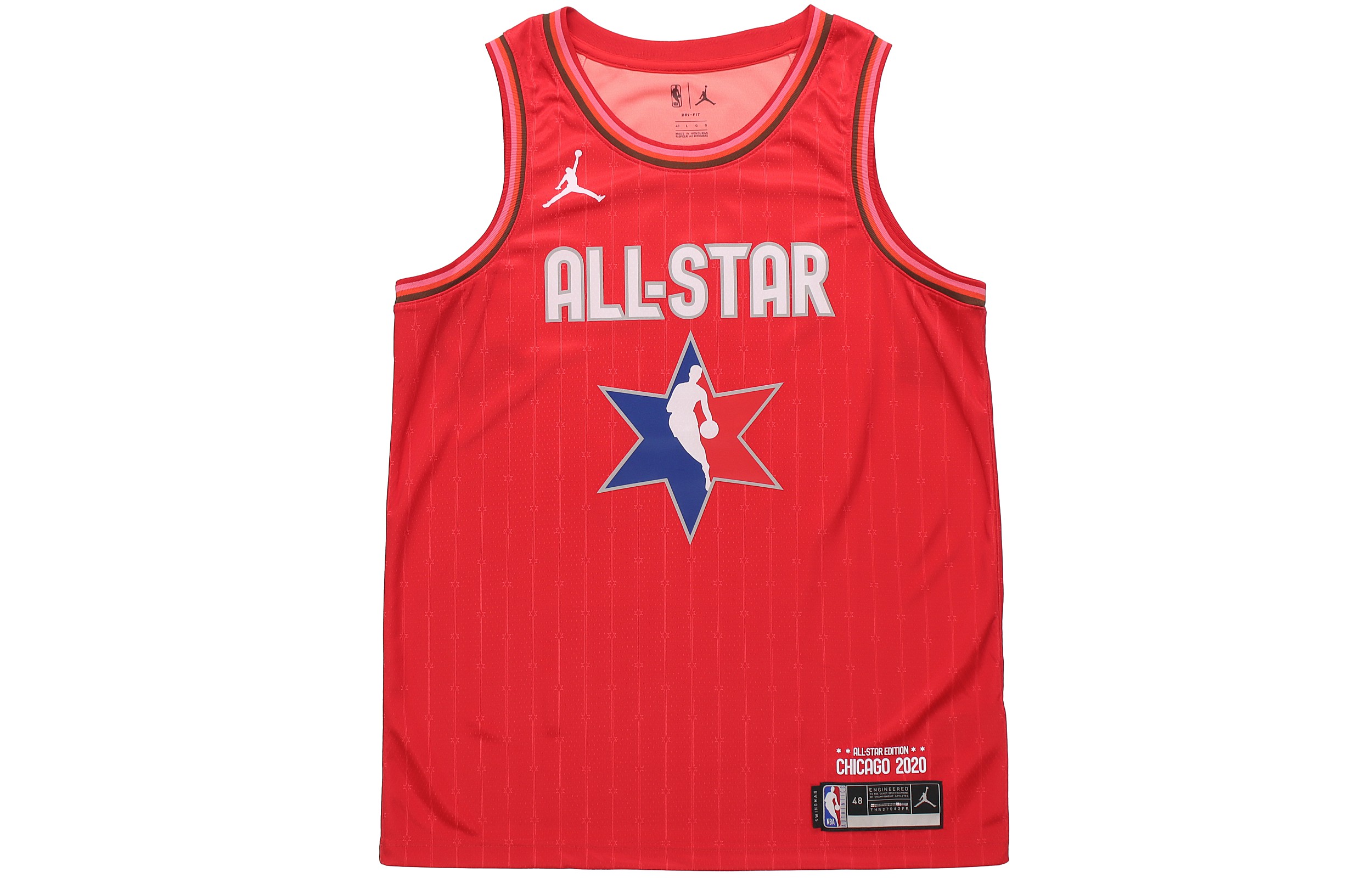 Jordan NBA All-Star Edition Swinan Jersey -Russell Westbrok NBA2020 All-Star Westbrook Sweat-absorbing and wet loose sports basketball vest men's red