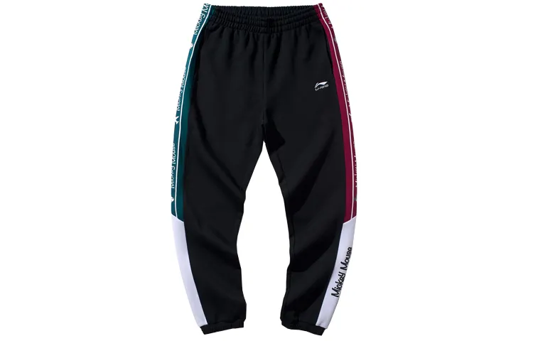 Li Ning X Disney Sports Pants Men's New Standard Black Moderate
