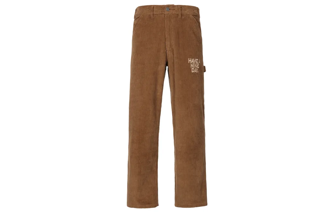 Nike Casual Pants Men's Brown Thickened Straight Fit Pants