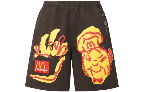Travis Scott Casual Shorts Unisex Brown