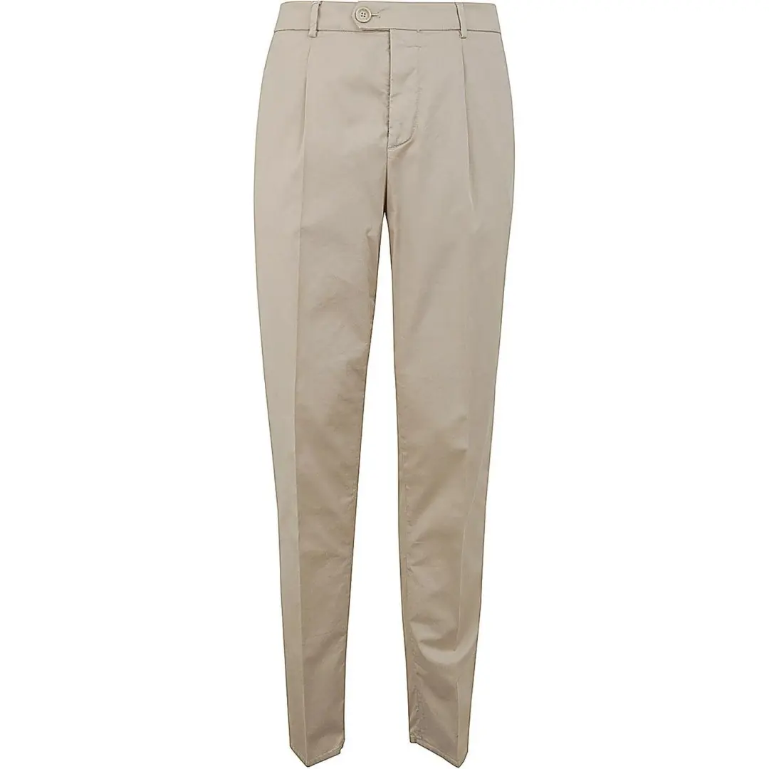 Brunello Cucinelli Pressed Crease Tapered Leg Trousers