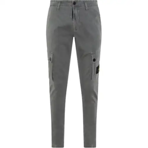 STONE ISLAND Logo Patch Straight Leg Pants