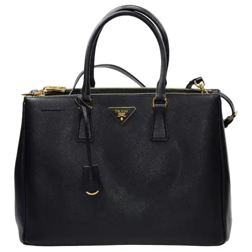 PRADA Leather One Shoulder Handbag Regular Women's Black