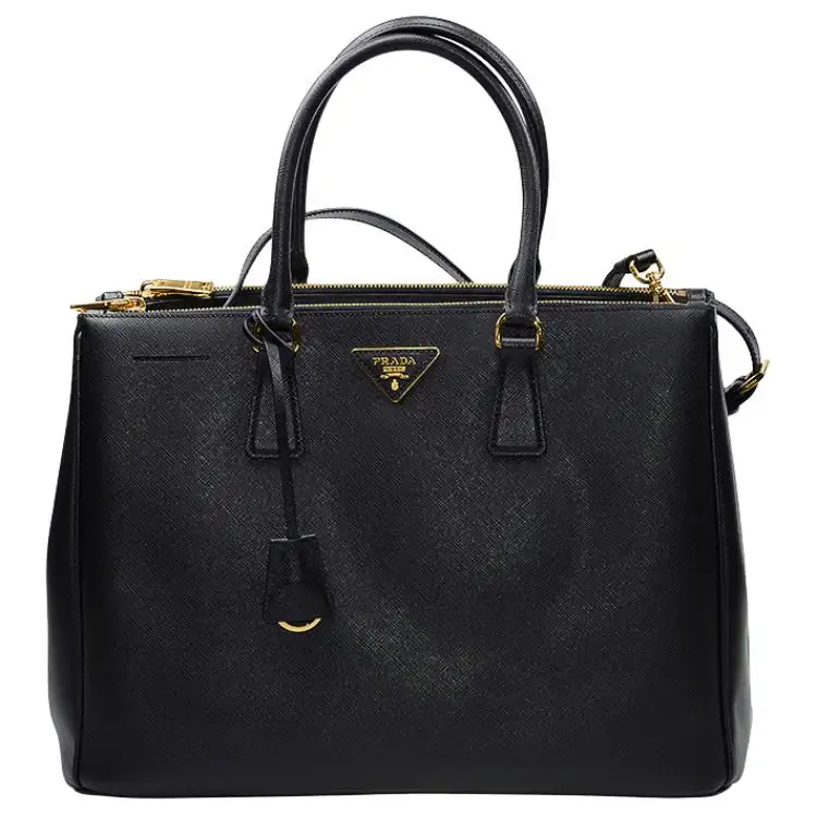 PRADA Leather One Shoulder Handbag Regular Women's Black