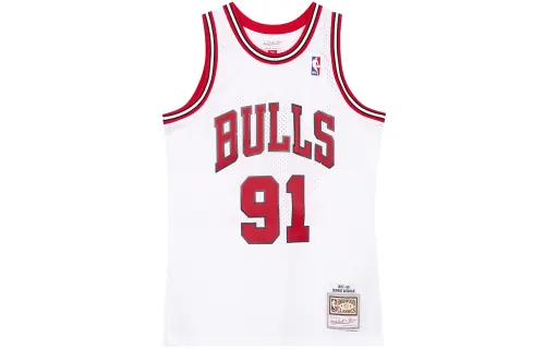 Mitchell & Ness NBA Chicago Bulls SW Fan Edition 97-98 Season Dennis Rodman No. 91 Retro Comfortable Sports Basketball Vest Unisex White