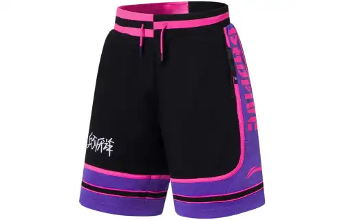 Li Ning Basketball Shorts Men's Black Moderate Straight Fit Pants