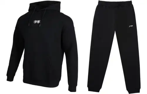 Li Ning Casual Sportswear Men's Hooded Thickened And Fleece Lined