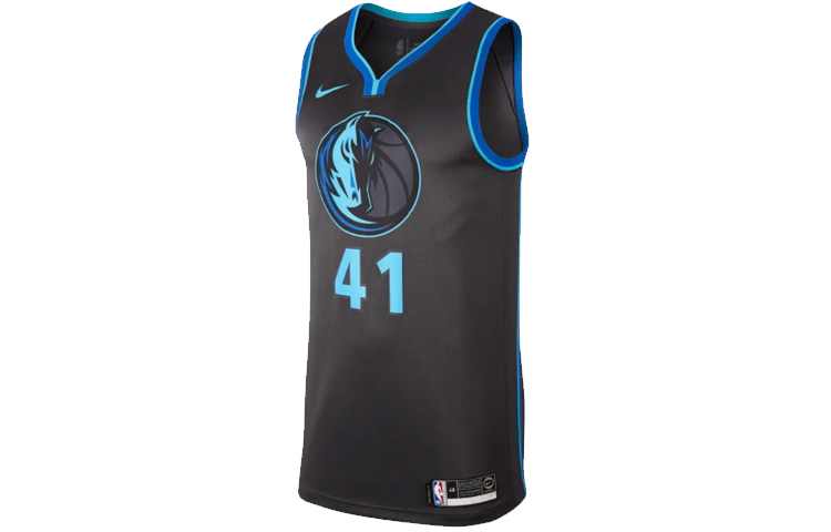 Nike NBA Sports Basketball Jersey SW Fan Edition City Limited 18-19 Season Nowitzki Mavericks No. 41 Men's Black
