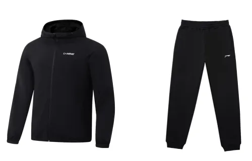 Li Ning Casual Sportswear Men's Hooded Thickened And Fleece Lined