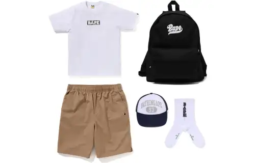 A BATHING APE Classic summer sports suit for leisure, with your logo imprint, men's style