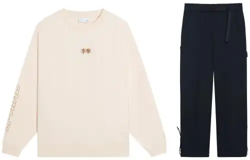 Li Ning Casual Sportswear Men's Crew Neck Moderate