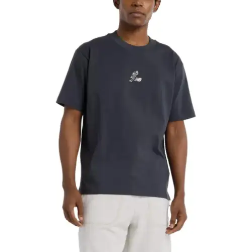 New Balance SS25 Comfortable Crew Neck Solid Color Short Sleeved Baseball T Shirt Unisex Black Gray