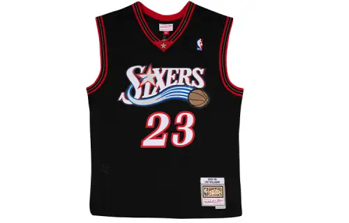 Mitchell & Ness NBA Breathable Sleeveless Fit Retro Sports Basketball Vest SW Fan Edition 05-06 Season 76ers Williams No. 23 Unisex Black