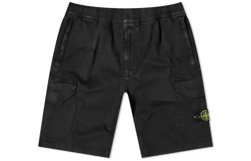 STONE ISLAND Sports Shorts Men's Black Moderate
