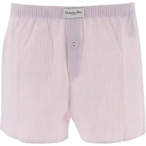 DIOR Homme Logo Patch Striped Boxer Shorts