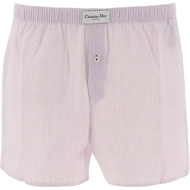 DIOR Homme Logo Patch Striped Boxer Shorts