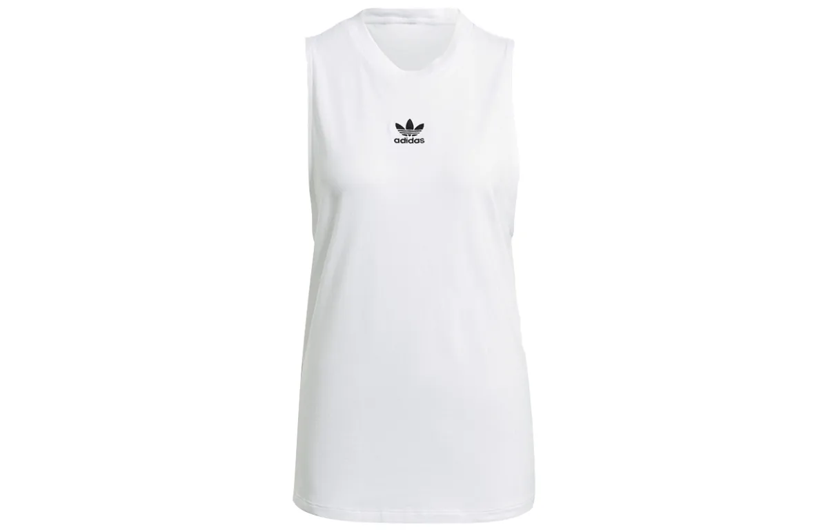 Adidas Originals Essential Tank Tops Women's White Crew Neck Moderate Other