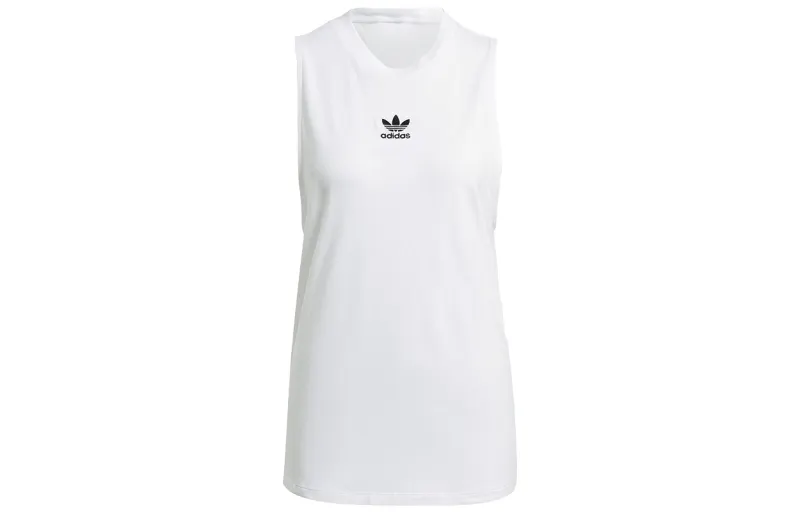 Adidas Originals Essential Tank Tops Women's White Crew Neck Moderate Other