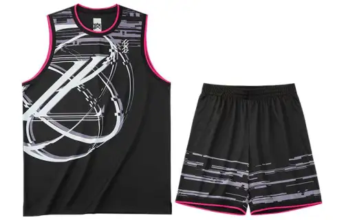 Quick dry basketball black set for leisure, men's style