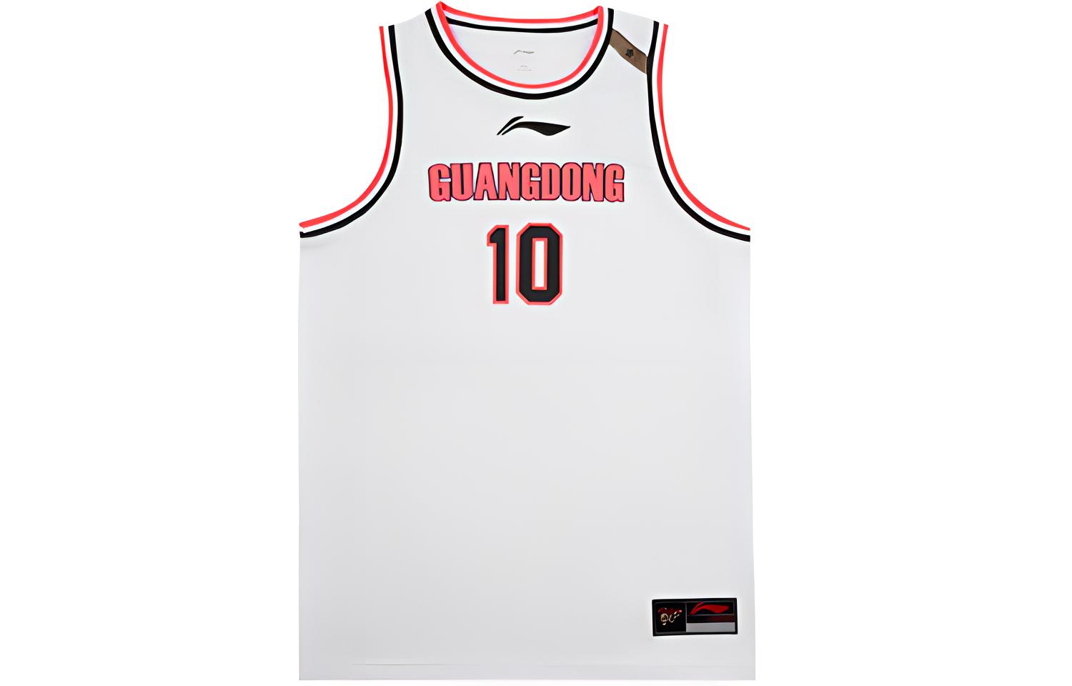 LiNing Li Ning CBA series professional basketball series alphanumeric game basketball vest league version SW fan version 2021-2022 season Guangdong team Zhao Rui No. 10 home court men's standard white