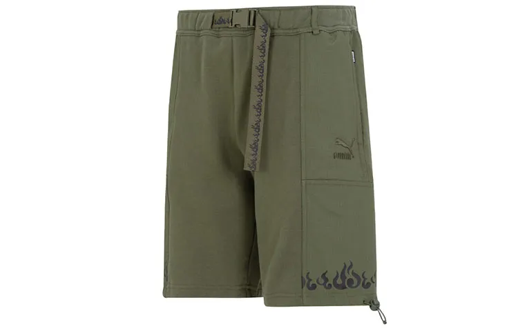 PUMA SS23 Chinese Culture Tribute Collection Casual Shorts Men's Army Green Moderate