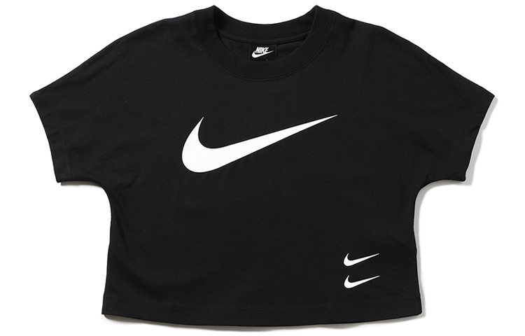 Женская футболка Nike sportswear swoosh logo (черная) — фото 1