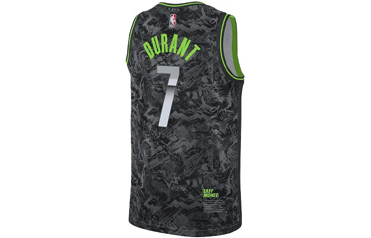 Nike NBA Basketball Jerseys Men's Black Gray Color Moderate Straight Fit
