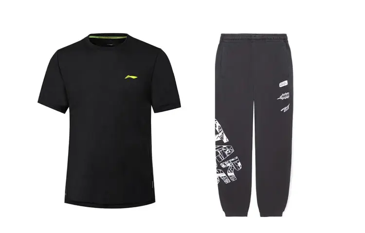 Li Ning Casual Sportswear Men's Black Crew Neck Moderate
