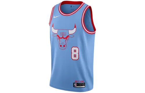 Nike Chicago Bulls NBA City SW Fan Edition 2019-2020 Season Lavender No. 8 Comfortable Retro Sports Breathable Basketball Vest Men's Courage Blue