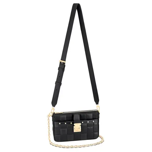 LOUIS VUITTON Pochette Troca Damier Quilt Black